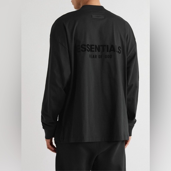 Like New Men’s Small Fear Of God Essentials Oversized Long-sleeve T-Shirt Black - Picture 5 of 15